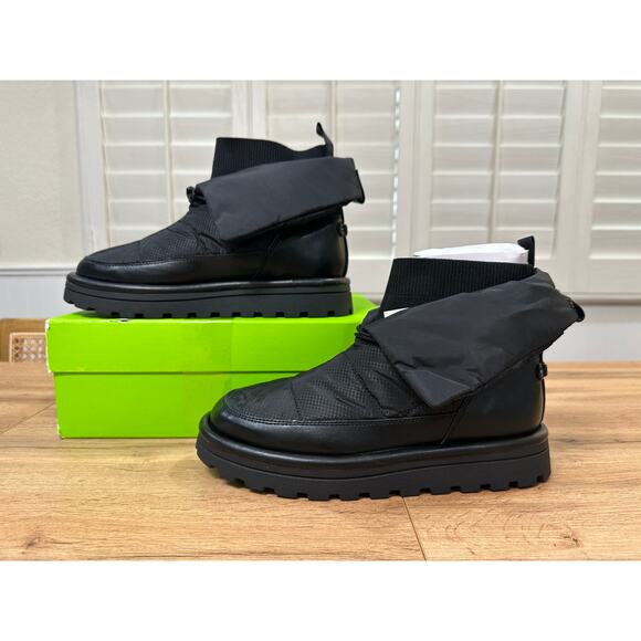 Sam Edelman Olin Lug Sole Bootie Black Nylon Sz 10.5 NIB Stylish Foldover Cuff - Picture 5 of 16